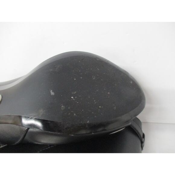 USED Michael Kors Women Lawson Leather Peep Toe Ankle Wrap Booties, black-Sz 8.5 - Picture 6 of 12